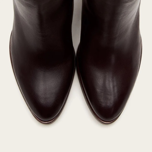 $399 Frye June Slouch Knee High Brown Leather Heeled Pull On Tall Winter Boots - Picture 5 of 16